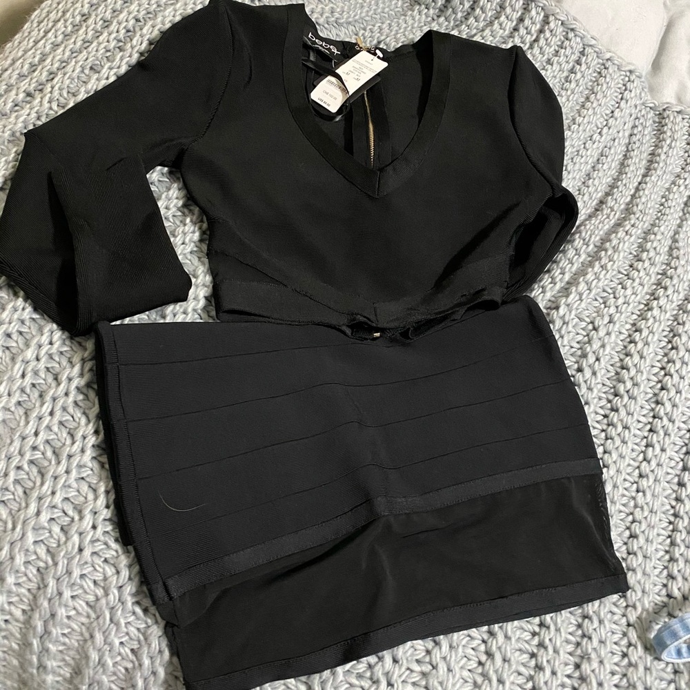 Bebe Crop Top and Mini Skirt Bandage Set